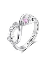 gorgeous custom name birthstone baby ring